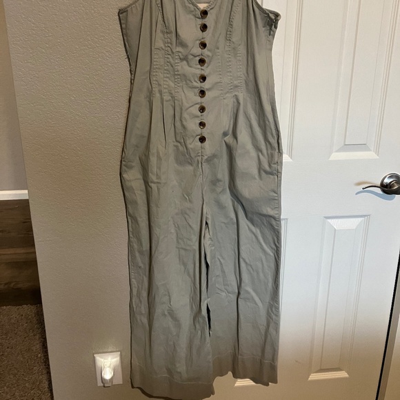 Women’s Sage Green Fitted Overalls - Picture 2 of 2